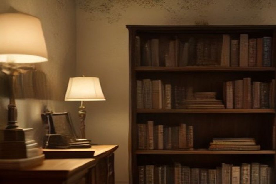 Vintage WWII-era historical fiction novels on wooden shelf