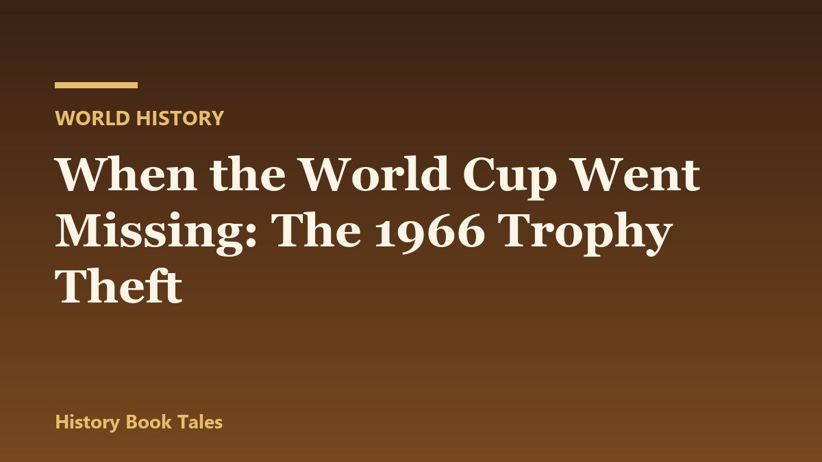 When the World Cup Went Missing: The 1966 Trophy Theft