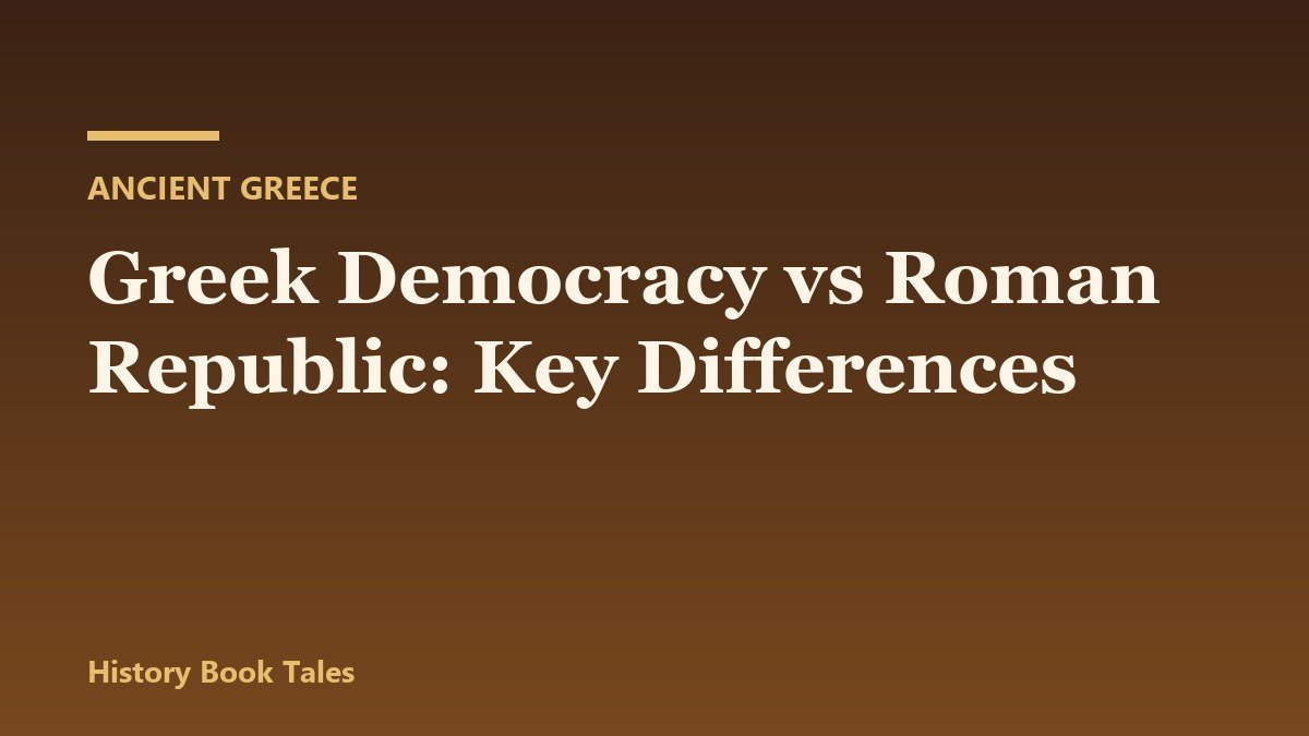 Greek Democracy vs Roman Republic: Key Differences