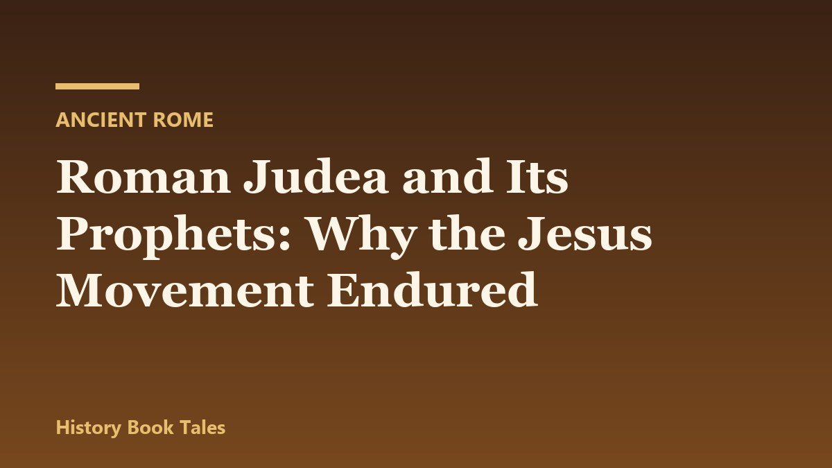 Roman Judea and Its Prophets: Why the Jesus Movement Endured